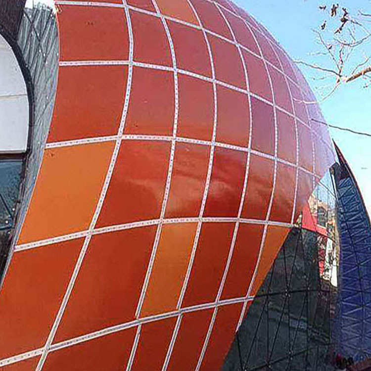 汇才外墙装饰异型单曲铝单板 弧形艺术装饰造型铝单板厂家直供