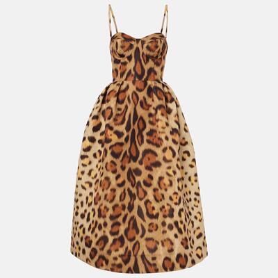 Current sleeveless camisole printed dress with waist