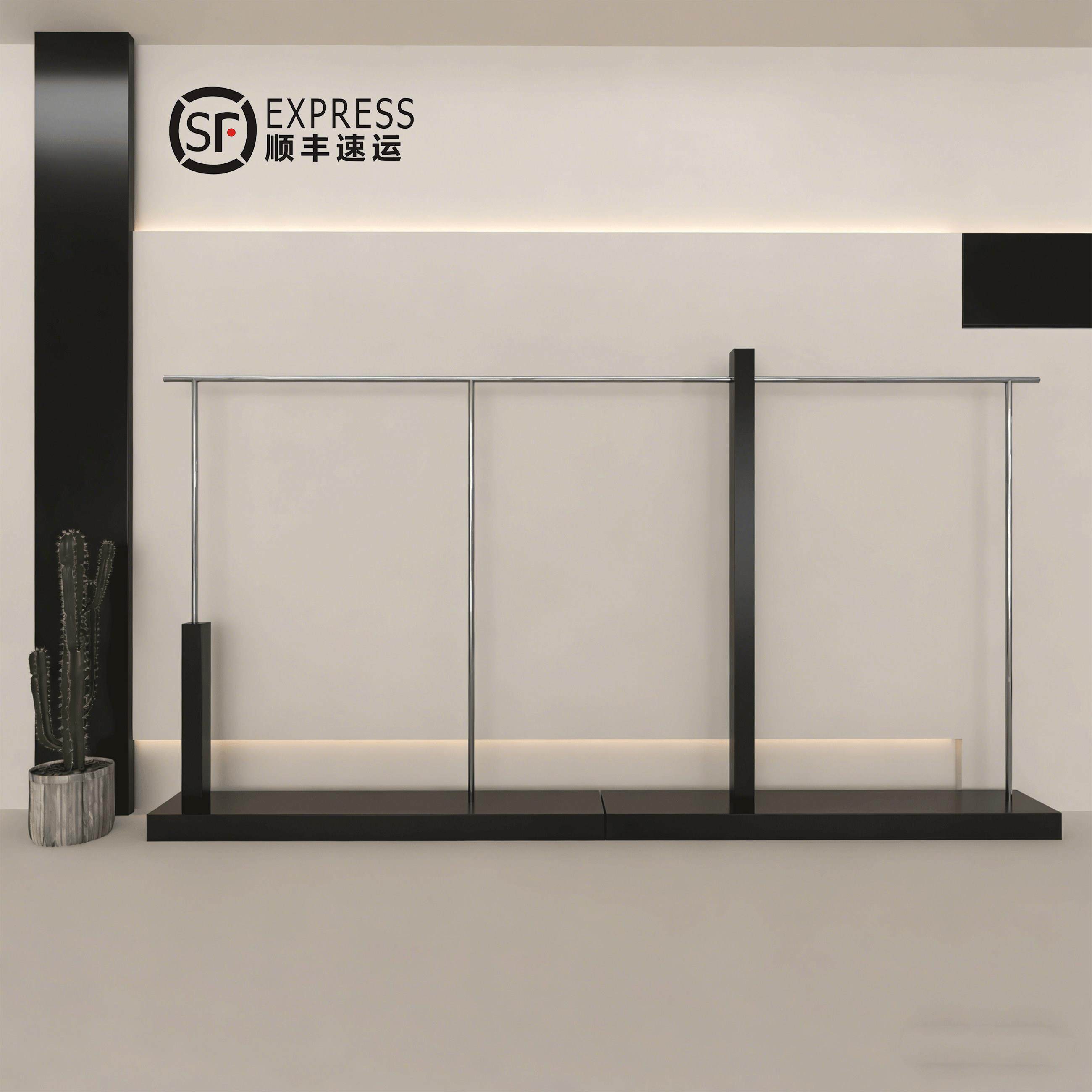 不锈钢服装展示架组合式挂黑色衣架中古风服装店展示架可拆装定制