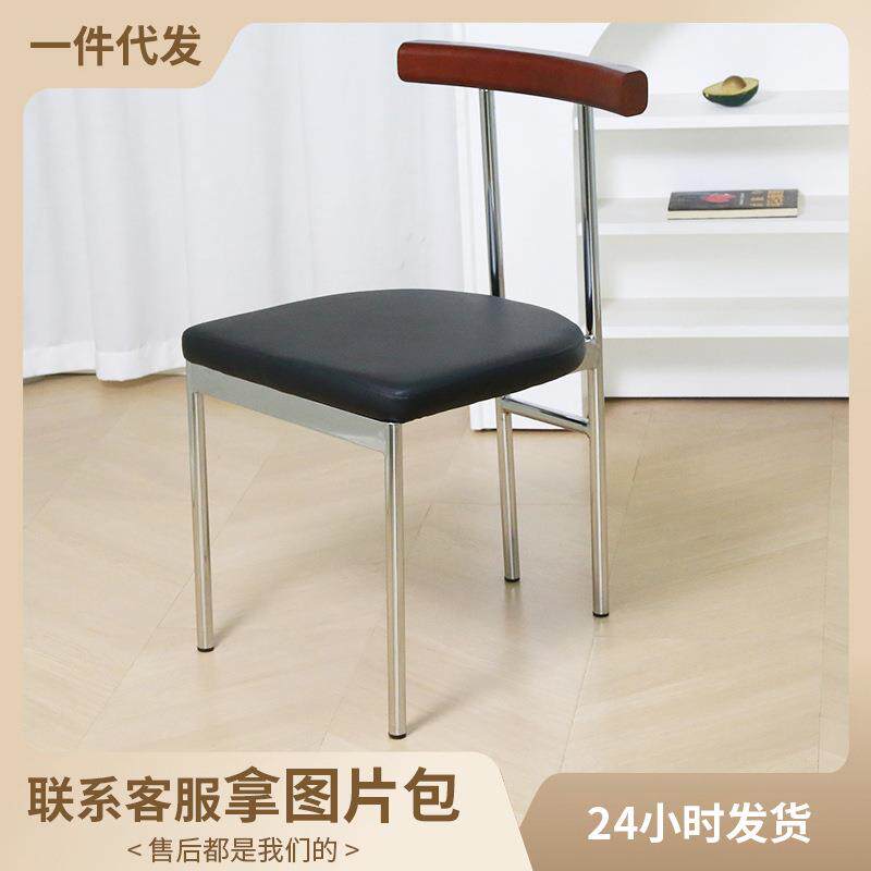t&北欧实木餐椅极简家用餐桌椅子休闲实木咖啡厅椅子原木靠背椅子