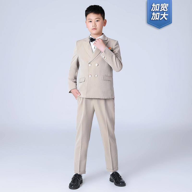 儿童礼服秋季新款胖版英伦小西装绅士男童花童婚礼主持演出服套装