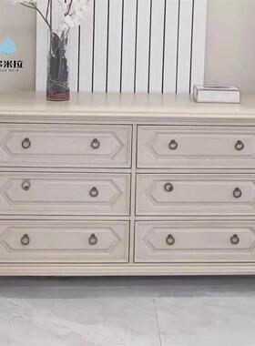 美式实木现代简约卧室电视柜橡木六斗柜工厂直销储物柜子餐边柜