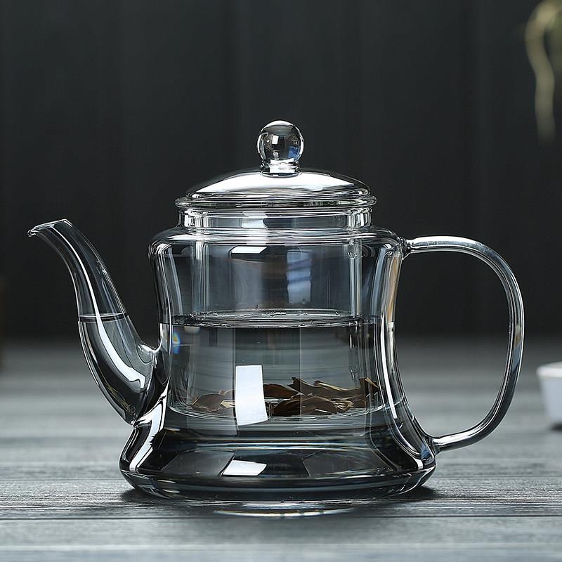 高硼硅玻璃泡茶壶茶水分离家用加厚耐高温煮花茶单壶功夫茶具套组