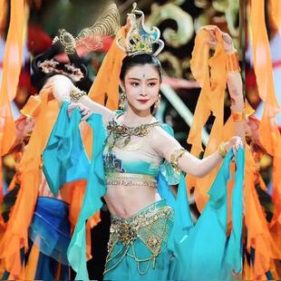 遇见飞天敦煌天女古典胡璇舞蹈演出服手鼓反弹琵琶敦煌儿童表演服