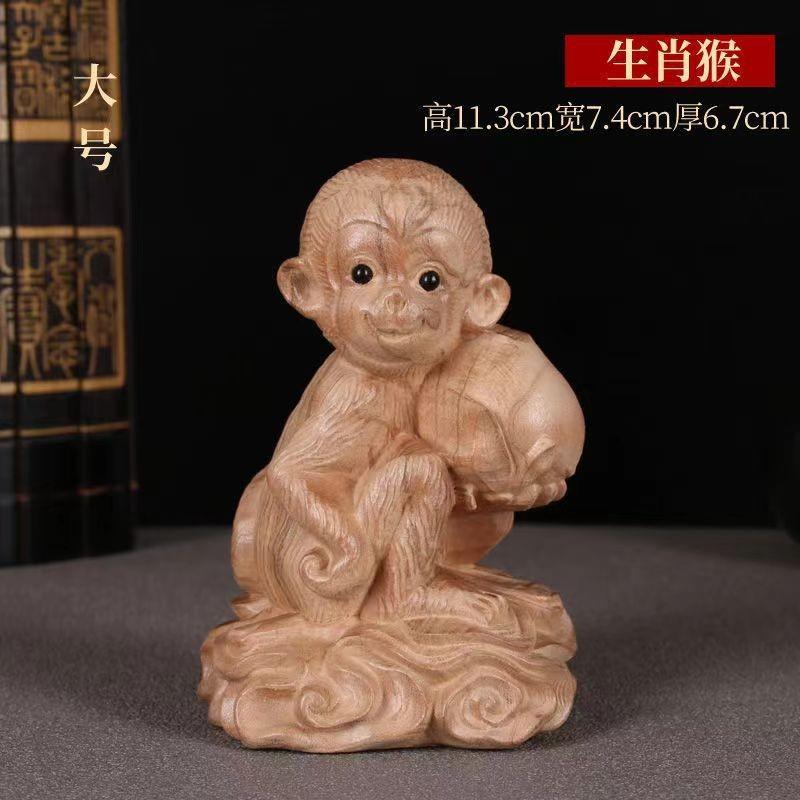 肥城桃木手把件文玩手把件地摊摆件生肖可爱饰品精雕创意手把件
