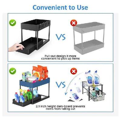 LUDA Under Sink Organizers And Storage, 2-Tier Large
