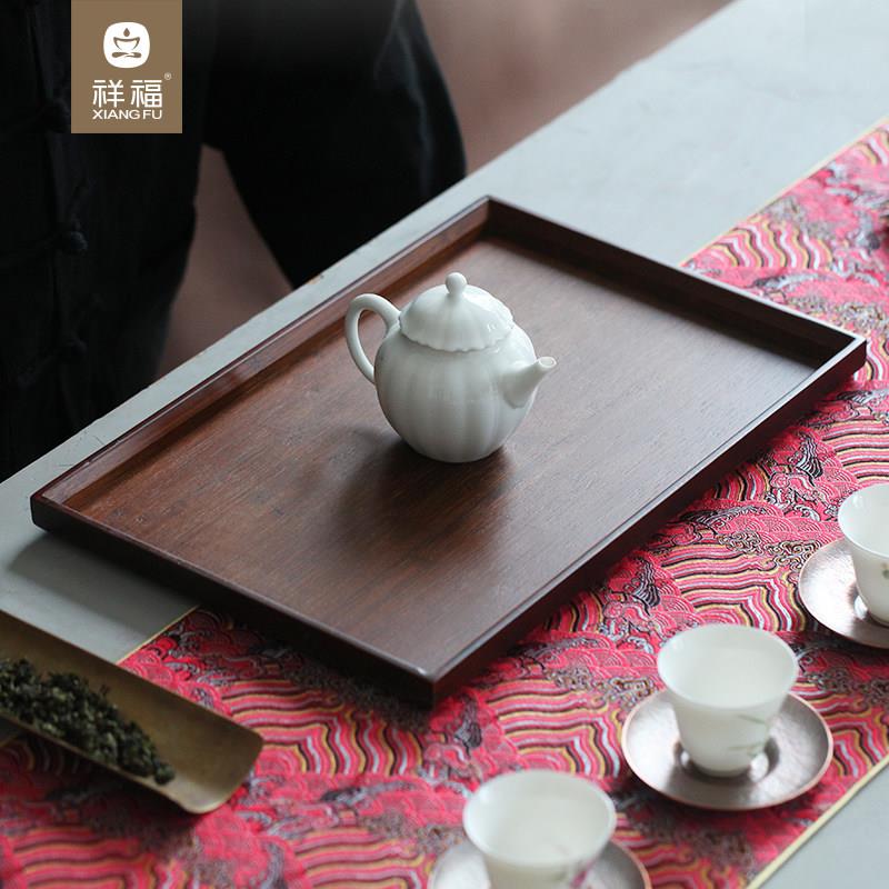 祥福茶奉现代简约高端竹制家用干泡台茶台茶具托盘茶海茶几茶盘
