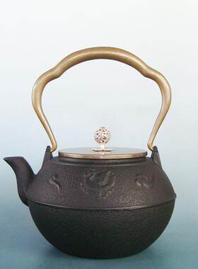 朱雀1200毫升铁壶铸铁泡茶日式无涂层铁壶烧水壶煮茶壶铜盖铜把