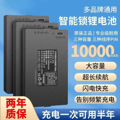 智能门锁10000mAh大容量电池密码锁指纹锁原厂ZNS09B/09A/09C