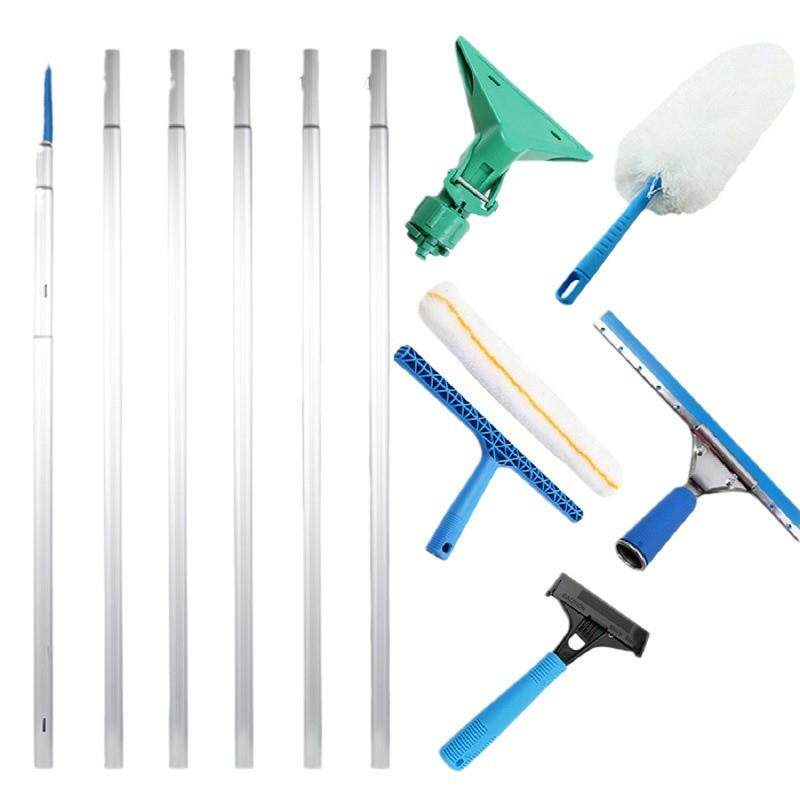 擦玻璃加长伸缩杆家用搽刷窗户刮水器洗门头外墙高层清洁用品家居