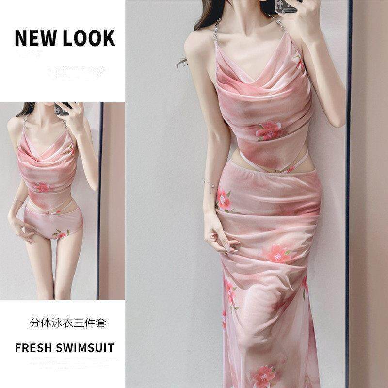 比基尼泳衣女2026新款绝美分体三件套性感温泉度假风大胸托0523e