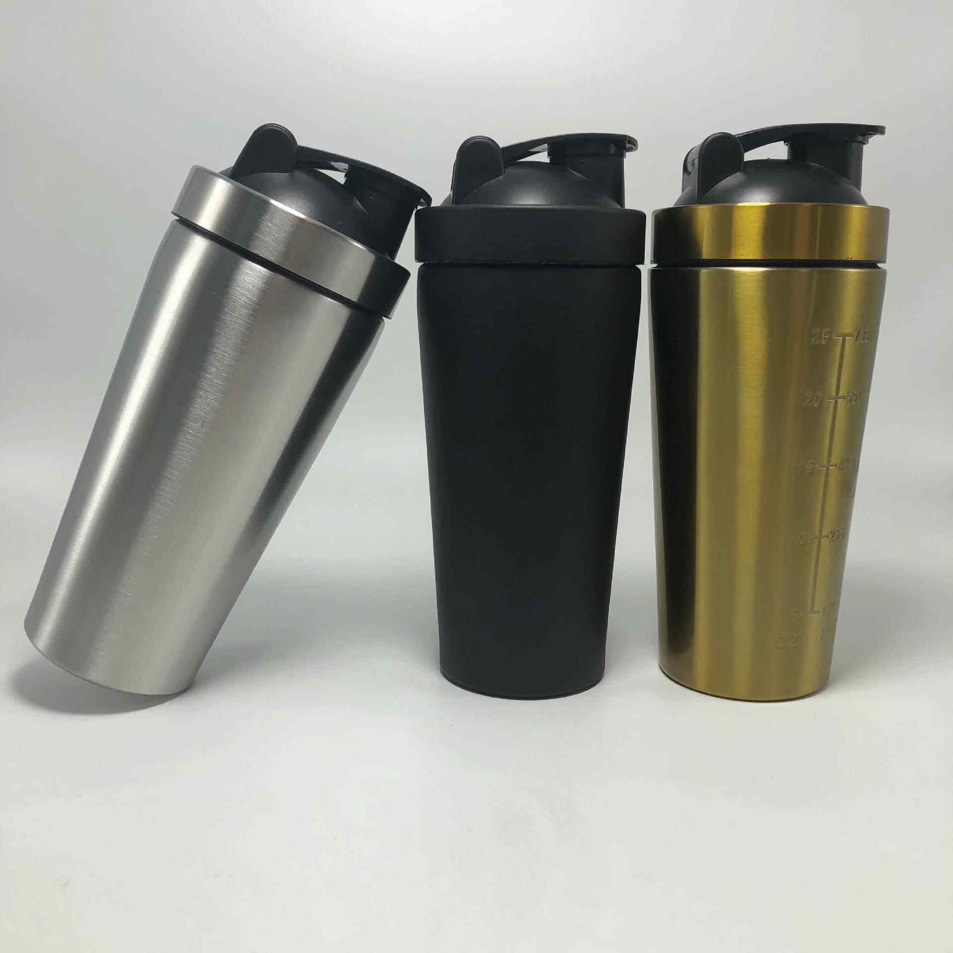 新款直销单层不锈钢大容量防漏摇摇杯运动健身奶昔杯蛋白粉摇摇杯