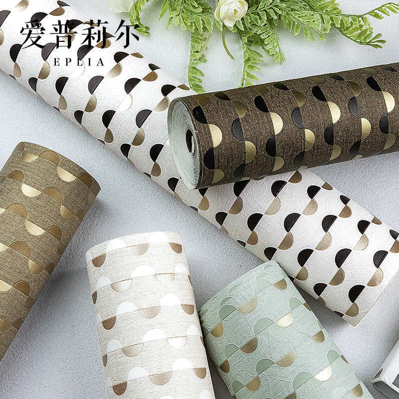 北欧波浪水波纹圆点波点条纹墙纸2024新款卧室客厅背景壁纸非自粘