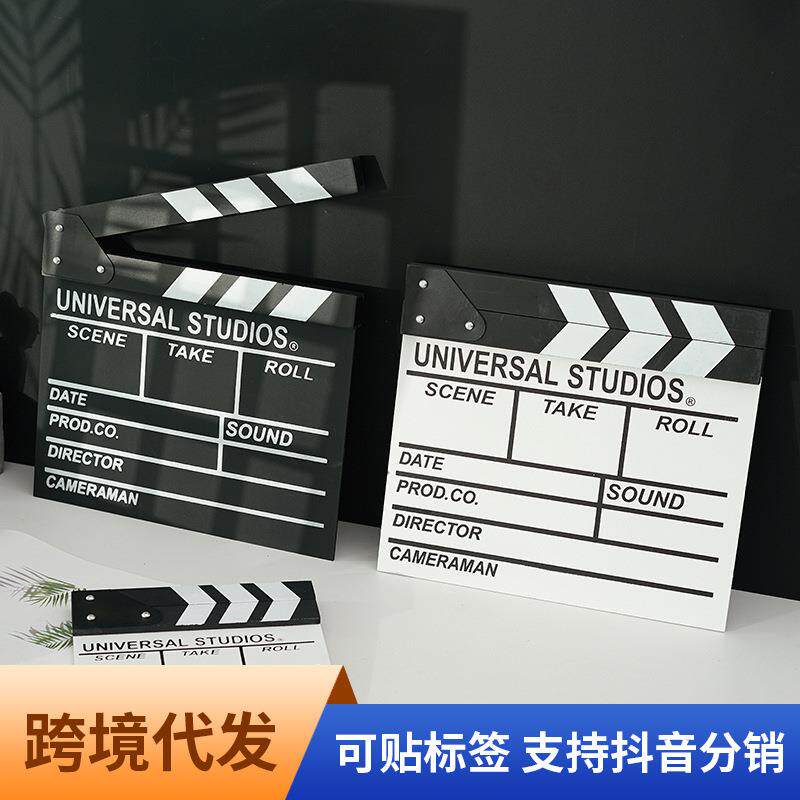 电影开拍牌木质导演板便携式action开机板打板道具网店拍照装饰品