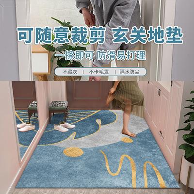 可擦洗PVC进门垫入户玄关防油厨房垫可裁剪防滑防水皮革光面地垫
