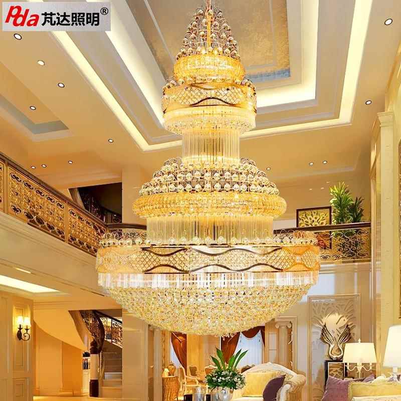 厂家新款式欧水大吊灯晶复式酒楼别墅客厅L768ED店工程大厅灯具灯