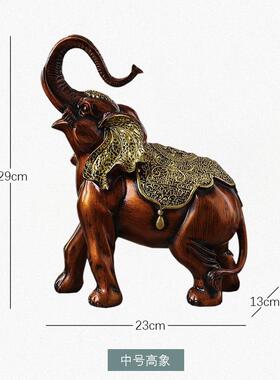 正品古招财大摆件一对大号欧式美开式复奢象华玄关电视柜装饰品业