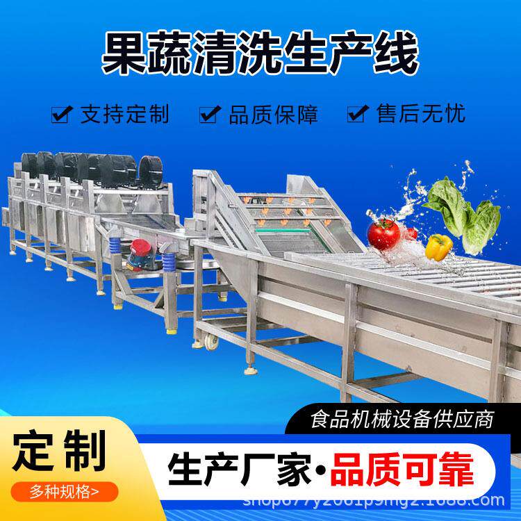 厂家供应果蔬清洗生产线生姜去泥鼓泡喷淋清洗机叶菜类气泡清洗线