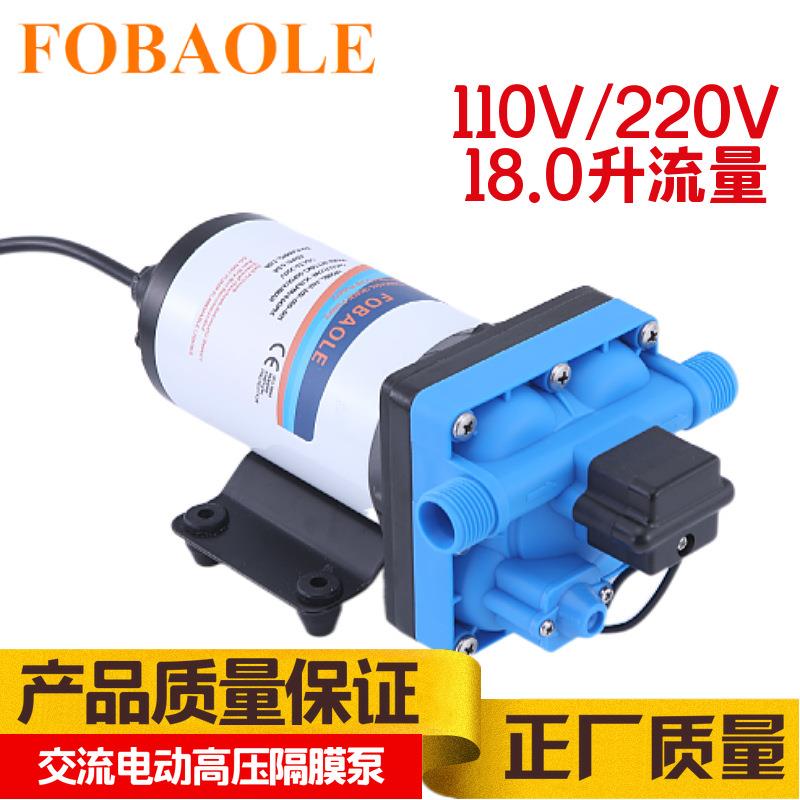 18升大流量交流高压隔膜泵110V/220V花园喷雾喷头增压自吸抽水泵