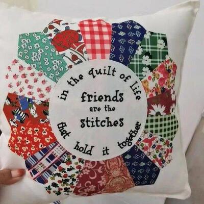 Car Pillow Vintage Lace Friendship Quotes Throw Pillow for
