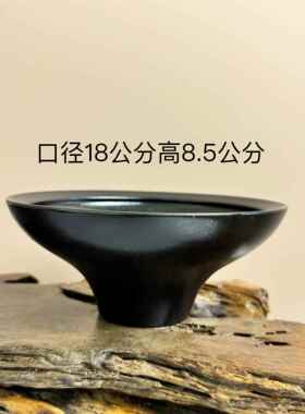 陶瓷盆黑色水培盆子蕨类植物专用盆