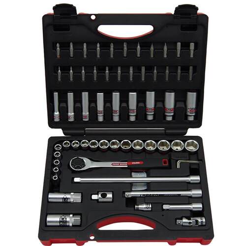 PARD 62pcs 3/8 棘轮扳手 套筒 组合套装 转接头 延长杆 万向接头