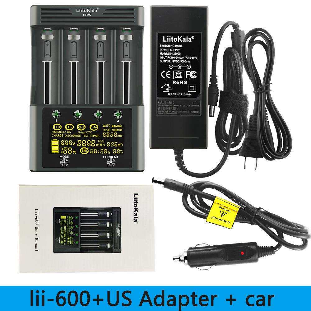 LiitoKala lii-600 带车充 18650 21700 26650 充电器 触屏可测容