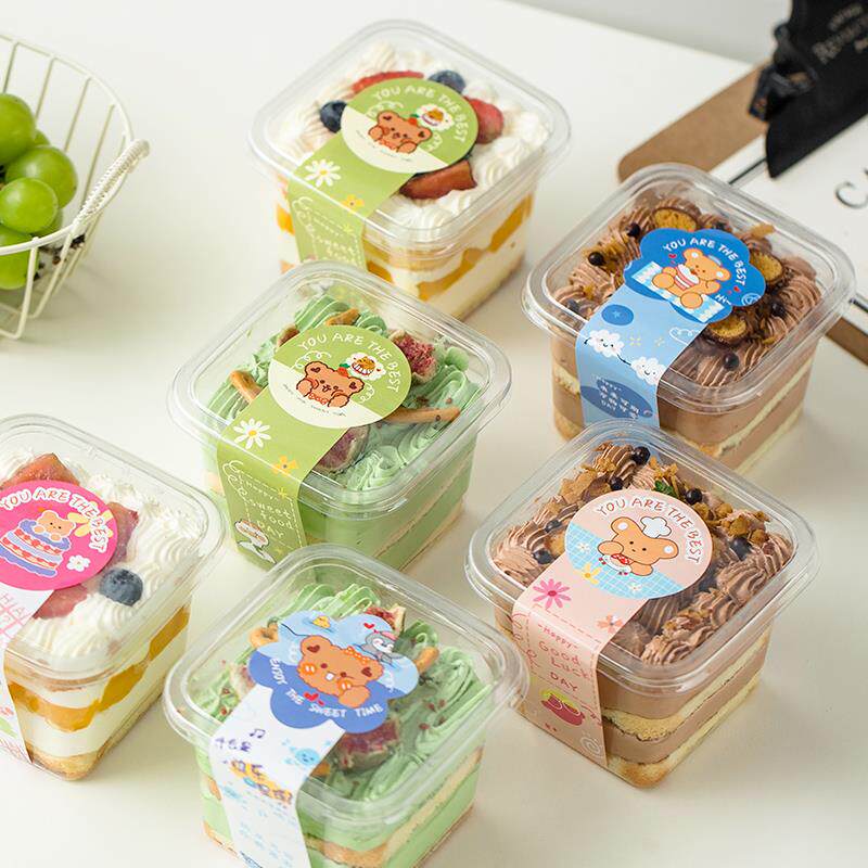 提拉米苏盒子方形一次性千层慕斯奶油水果蛋糕透明打包杯甜品包装