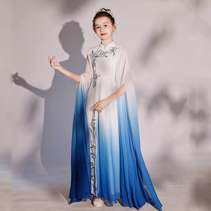 高档新款女童礼服超仙中风弹古特筝国演出服超仙持主模走秀表演服