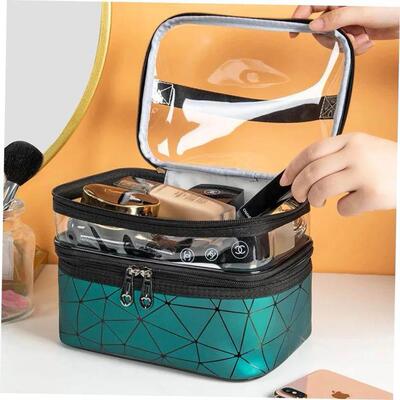 Double portable large capacity makeup bag version Ringer tra