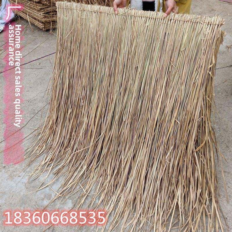 茅草瓦1m * 1.1m天然茅草真草黄草2020新草茅草屋顶装饰绝缘农场