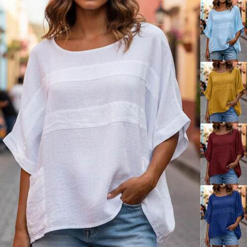 Summer New European and American Style Women ' s Round Neck