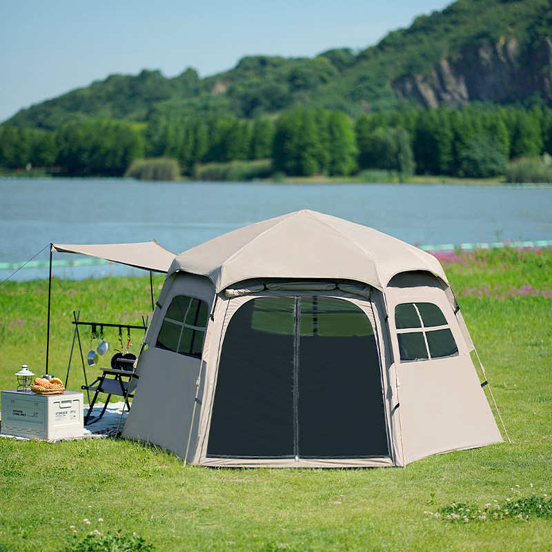 球形六角帐篷露营户外露营折叠便携式野营防大雨过夜3-4人全自动