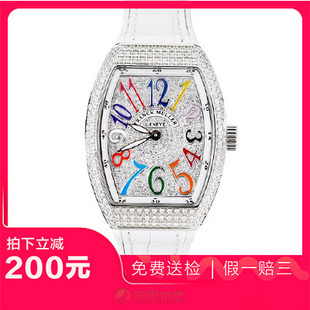 捡漏98新法兰克穆勒V32精钢后镶钻后换盘后换针石英机芯女表手表