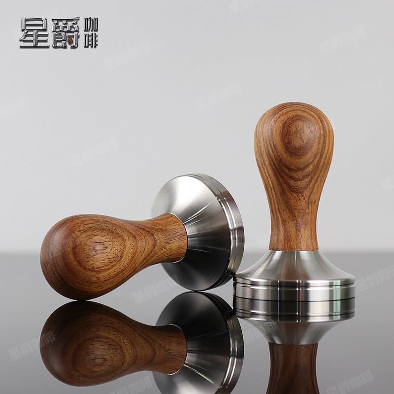 咖啡压粉锤 实心304不锈钢 黄花梨压粉器41/49/51/53/57/58.5mm