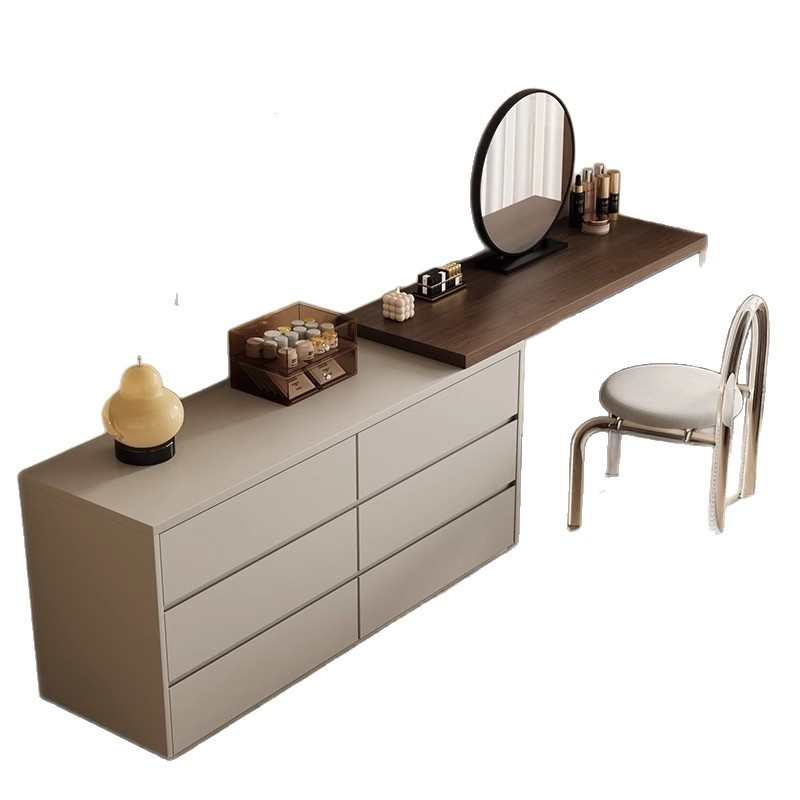 极简梳妆台储物柜一体卧室柜轻奢高级小型化妆桌床尾收纳柜斗柜