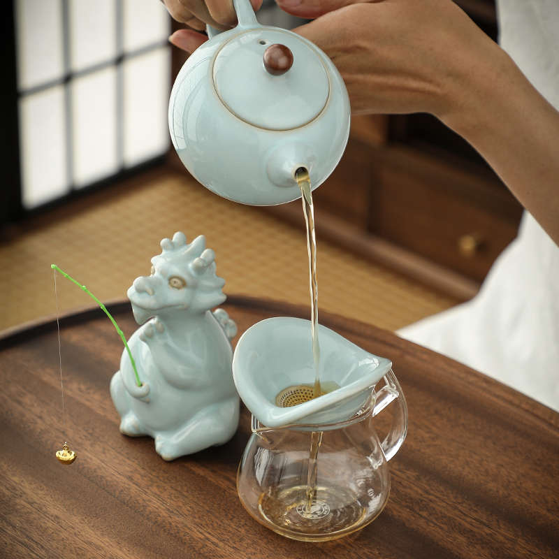 创意过滤茶漏一体茶隔茶托防烫泡茶配件茶海公道杯套组过滤分离器
