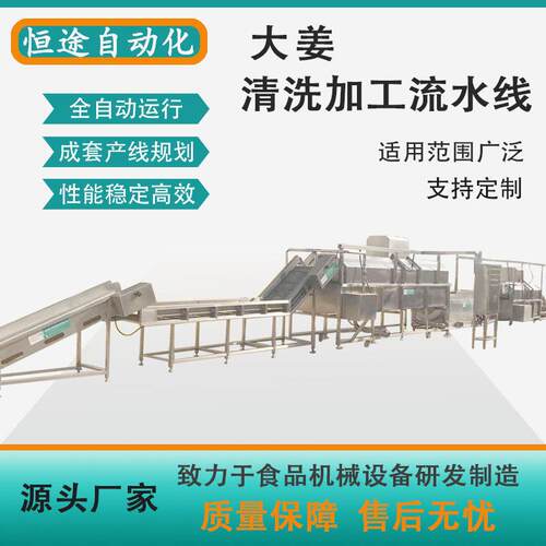 大姜清洗去皮加工成套产线设备滚筒毛刷式连续清洗机生姜刷洗设备
