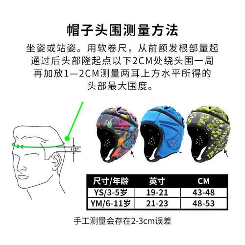 跨境儿童美式橄榄球头盔棒球门将防撞帽学生投手训练足球运动护头