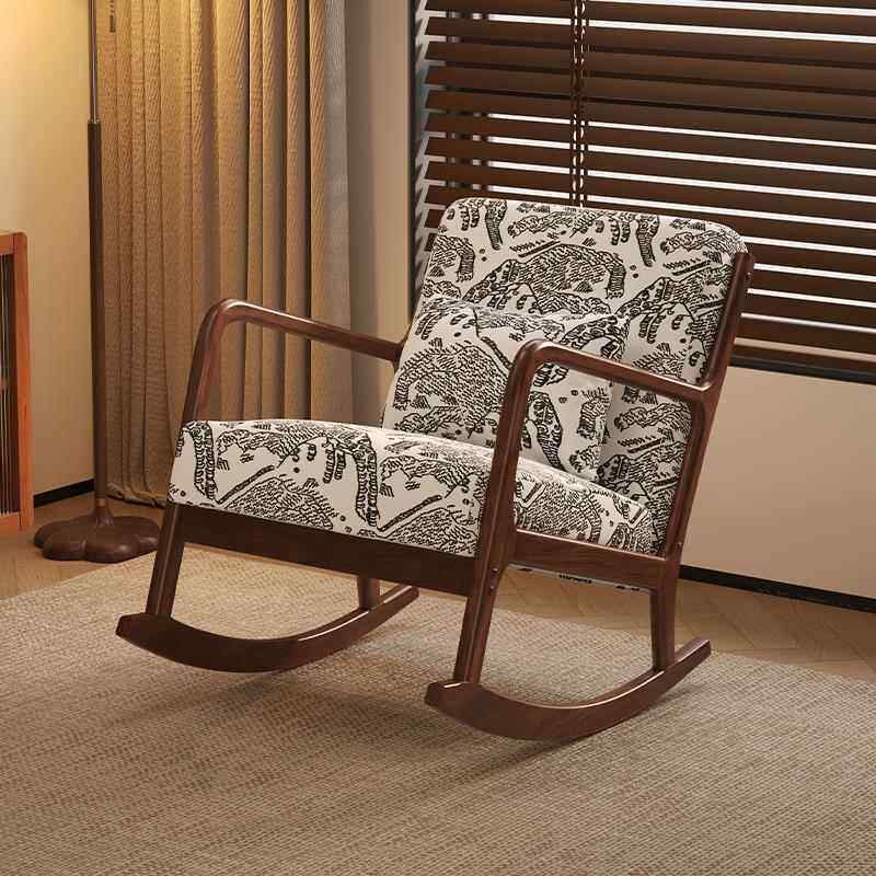 摇摇椅躺椅成人可睡觉覆古摇椅小户型阳台全实木躺椅高级懒人椅