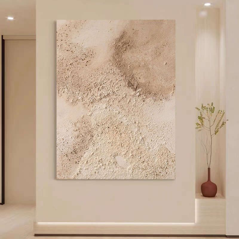 MUMO.手绘油画《炽梦》侘寂风客厅肌理抽象画玄关卧室立体装饰画图片
