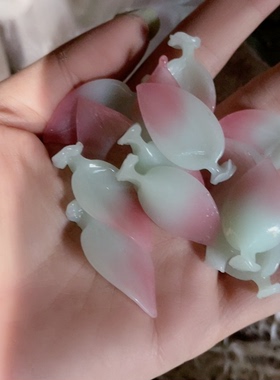 老料器花瓣汉服发簪粉尖叶子10片Yz-81