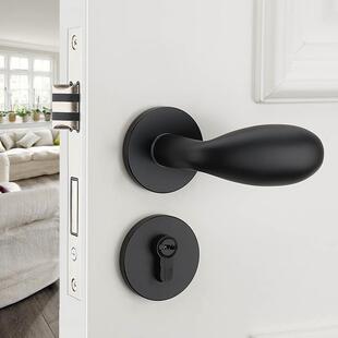 房门锁卧室房门锁幼儿园门把手磁吸蛋蛋锁家用静音木门黑色锁具