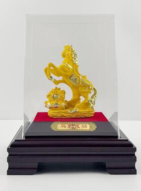 绒沙金马年摆件聚宝盆马创意保险公司开门红活动促销礼品摆件