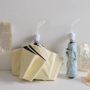 三折防晒防紫外线遮阳伞骨黑胶太阳伞实木柄广告礼品折叠晴雨伞