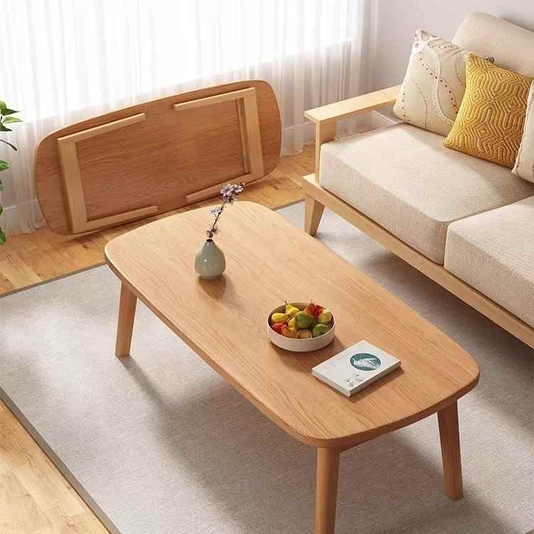 实木可折叠茶几日式小户型家用简易小桌子原木多功能炕几矮桌茶几