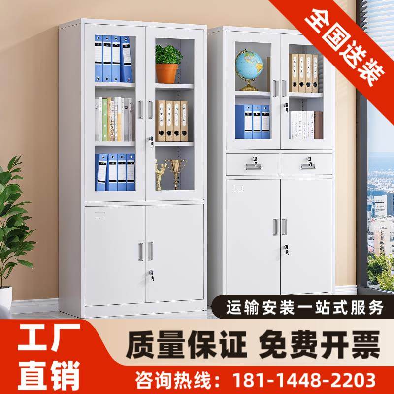 文件柜铁皮柜钢制办公室文件财务资料档案柜落地密码带锁柜定制柜