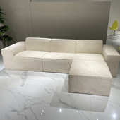 外贸压缩沙发真空豆腐块灯芯绒布艺沙发客厅直排设计师户型款