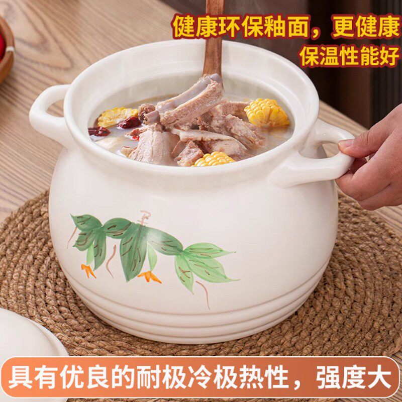 中式汤煲砂炖锅陶瓷耐高温煮粥汤陶土砂锅家用包邮