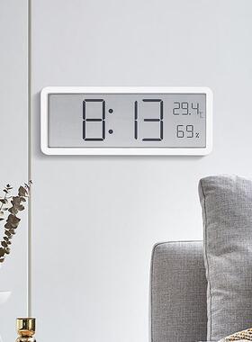 YD106INS简约屏时钟客钟厅挂大钟温湿度表创意D现代钟表可挂可立Y